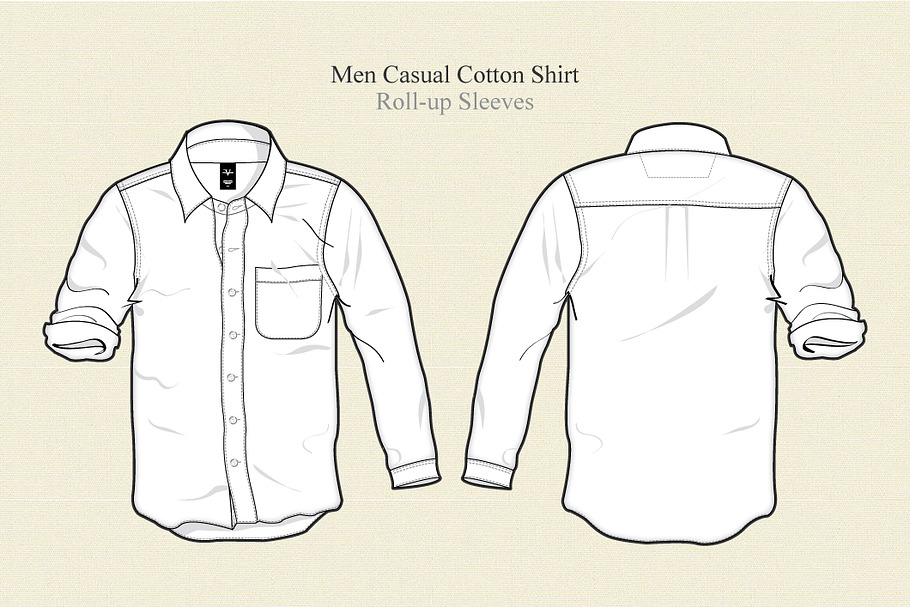 Men Casual Cotton Shirt Vector