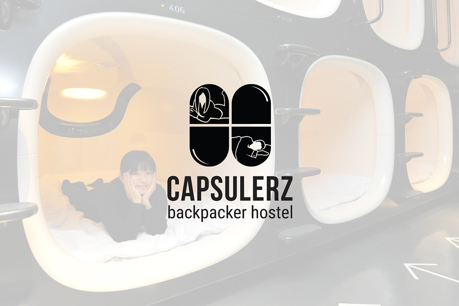 Capsulerz : Backpacker Hostel Logo in Logo Templates - product preview 8