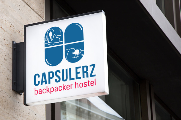 Capsulerz : Backpacker Hostel Logo in Logo Templates - product preview 1