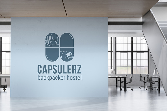 Capsulerz : Backpacker Hostel Logo in Logo Templates - product preview 3