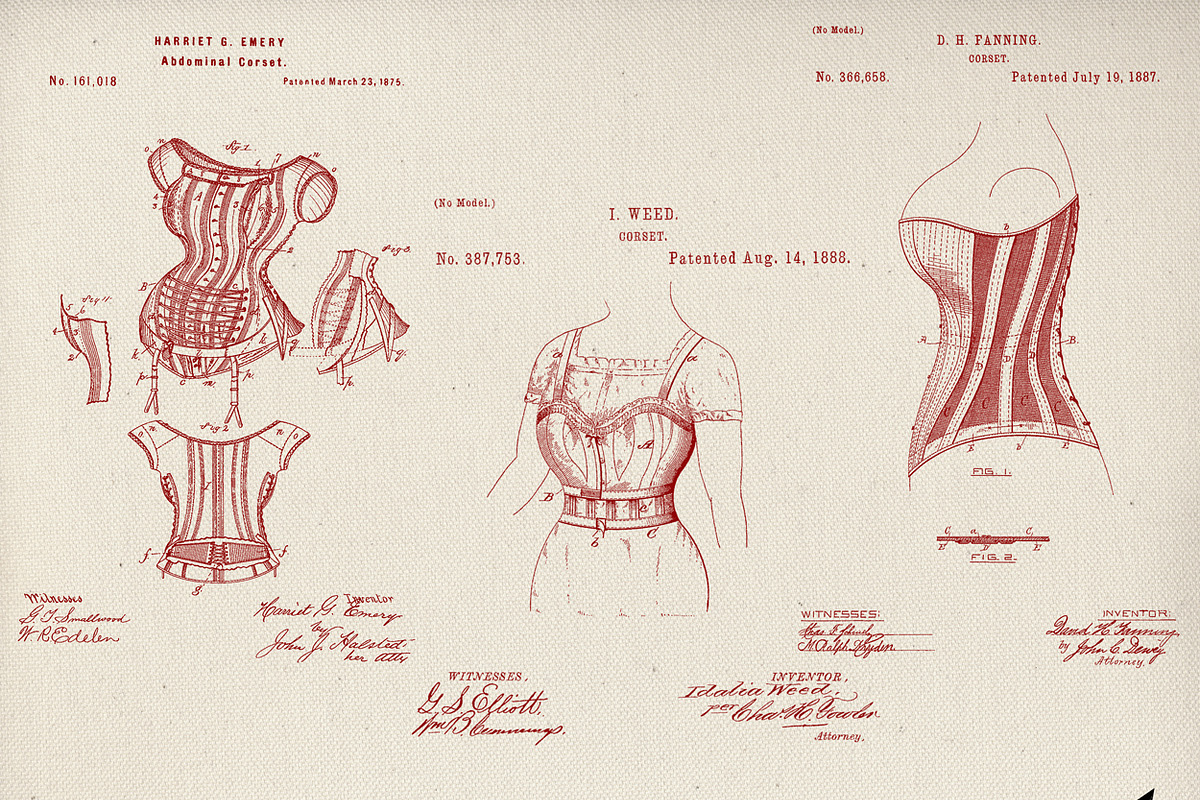 Corset Patent Drawing Brushes Set in Photoshop Brushes - product preview 8