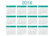 Calendar Vector 2018