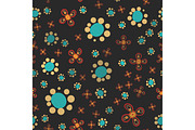 Floral pattern of stylized flowers. Ditsy or Ditzy print. Seamless vector texture. Elegant template for fashion prints.