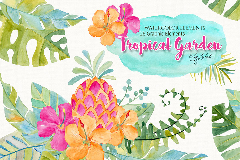 Tropical Garden Watercolor