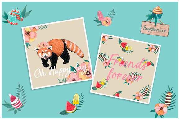 Red panda & Toucan collection in Illustrations - product preview 3