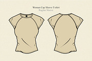 Woman Cap Sleeve T-shirt Vector