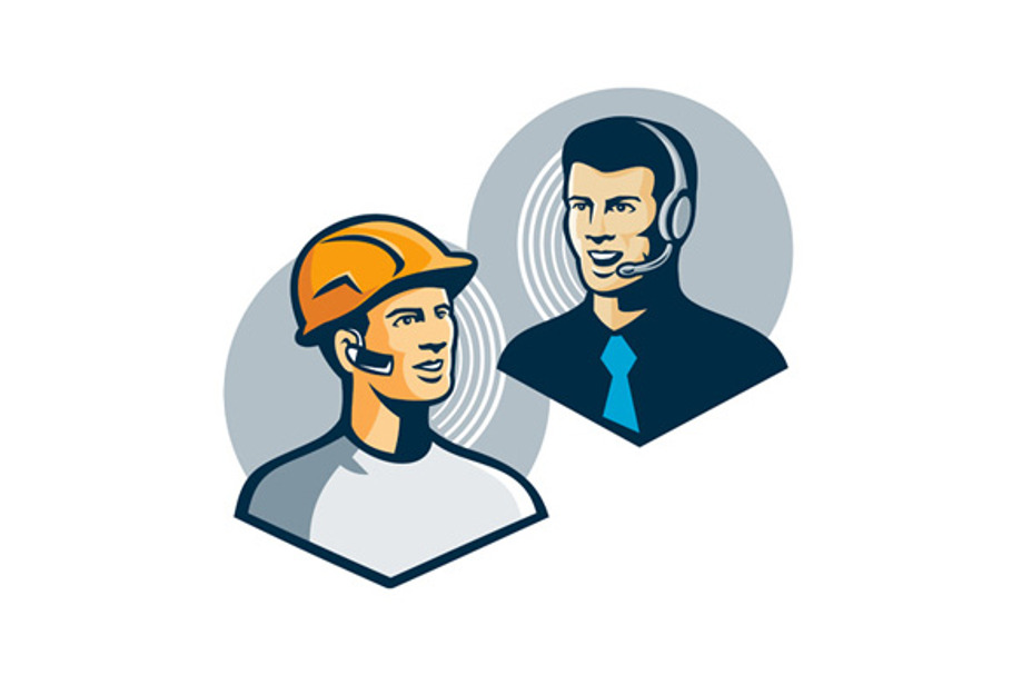 Construction Worker Telemarketer Ret in Illustrations - product preview 8