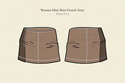 Woman Mini Skirt French Terry