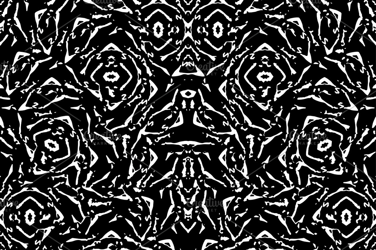 Black and White Intricate Abstract Seamless Pattern Design in Patterns - product preview 8