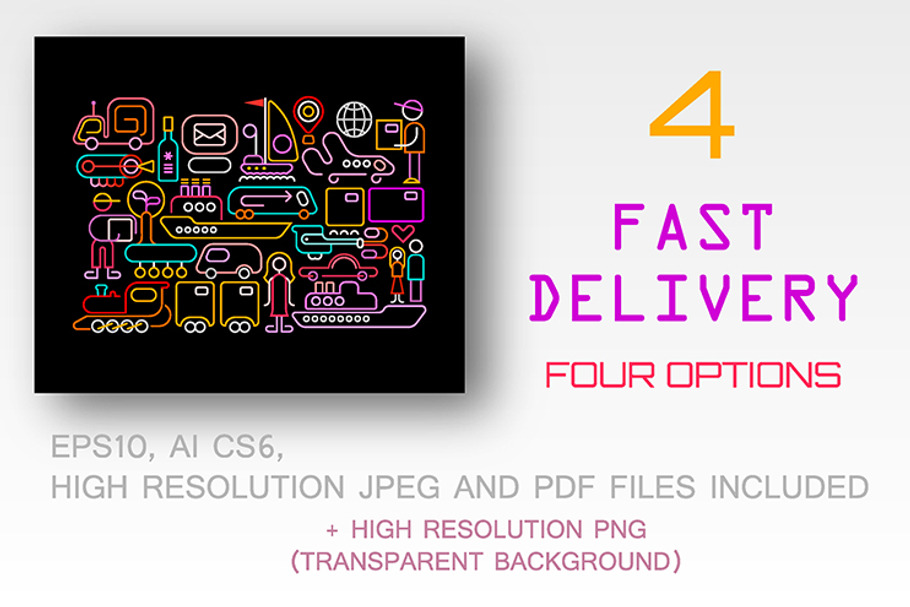 4 options Fast Delivery illustration