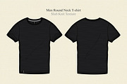 Men Black Round Neck T-shirt