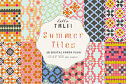 Summer Tiles Digital Paper
