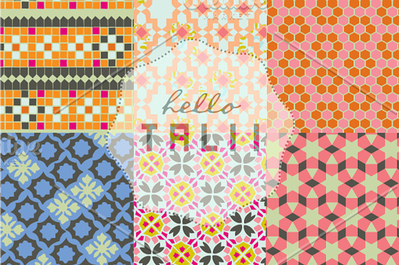 Summer Tiles Digital Paper in Patterns - product preview 1