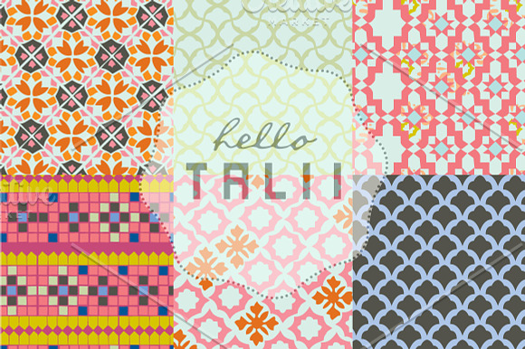 Summer Tiles Digital Paper in Patterns - product preview 2