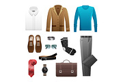 Men's Outfits Set for Everyday Life on White