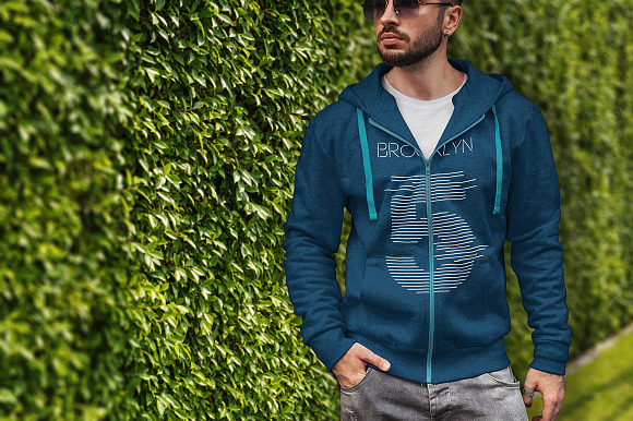 Man Hoodie Fashion Mock-Up in Product Mockups - product preview 2