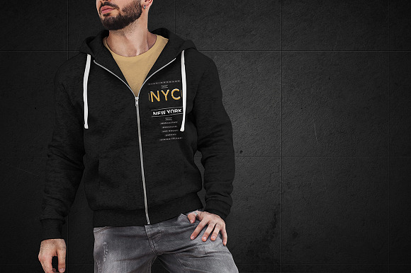 Man Hoodie Fashion Mock-Up in Product Mockups - product preview 3
