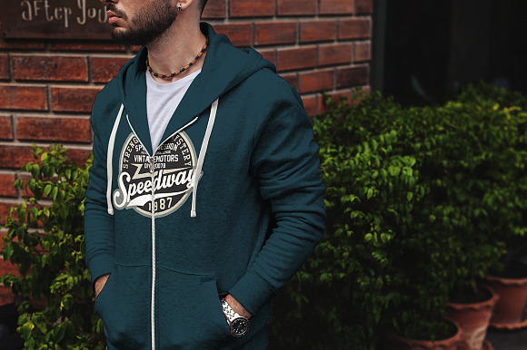 Man Hoodie Fashion Mock-Up in Product Mockups - product preview 7