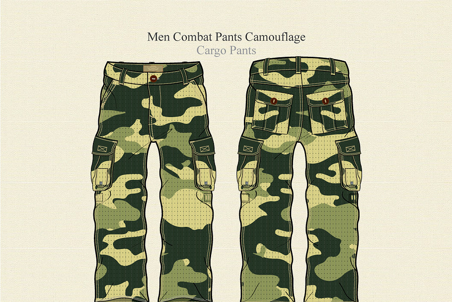 Men Combat Pants Camouflage