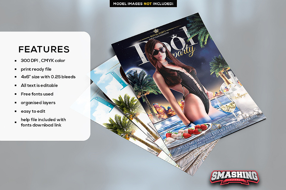Royal Pool Party Flyer Template in Flyer Templates - product preview 8