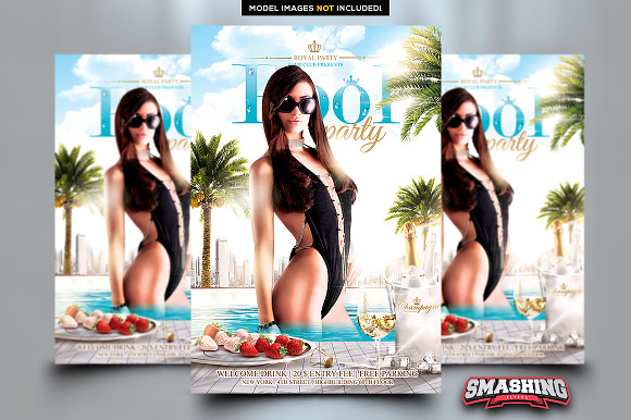 Royal Pool Party Flyer Template in Flyer Templates - product preview 2
