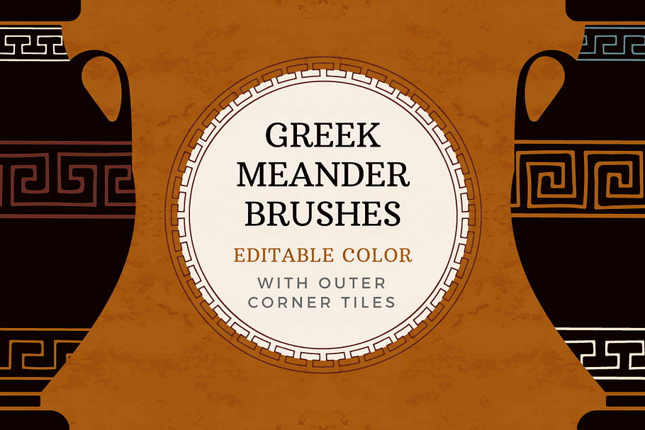 Editable greek meander brushes