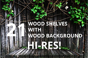 21 WOOD SHELVES WITH BACKGROUND 