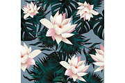 Hawaiian Tropical floral print ~ seamless background