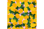 Pineapple seamless pattern. Vector illustration.