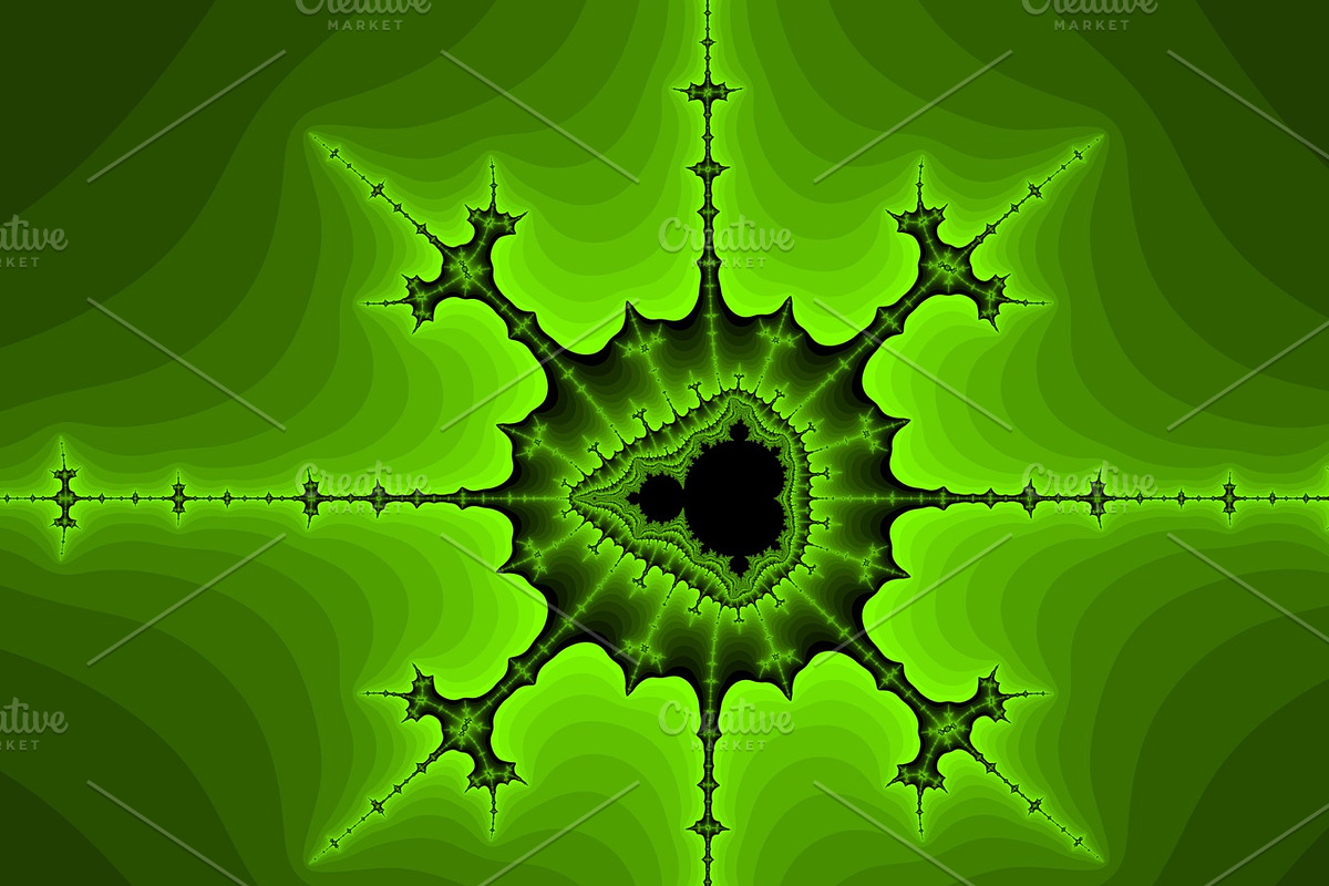 Yellow green fractal background in Graphics - product preview 8