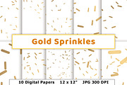 Gold Sprinkles Digital Paper- Opaque