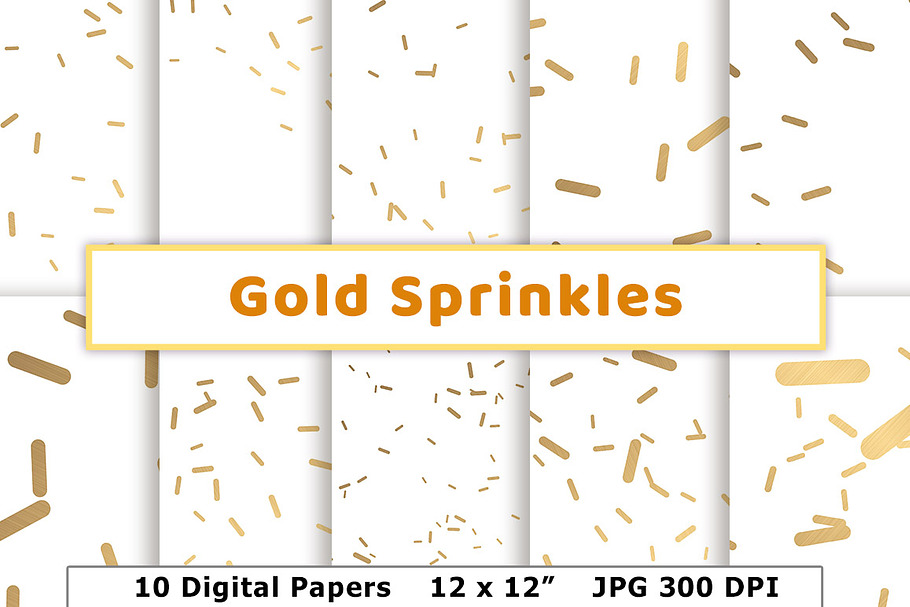 Gold Sprinkles Digital Paper- Opaque