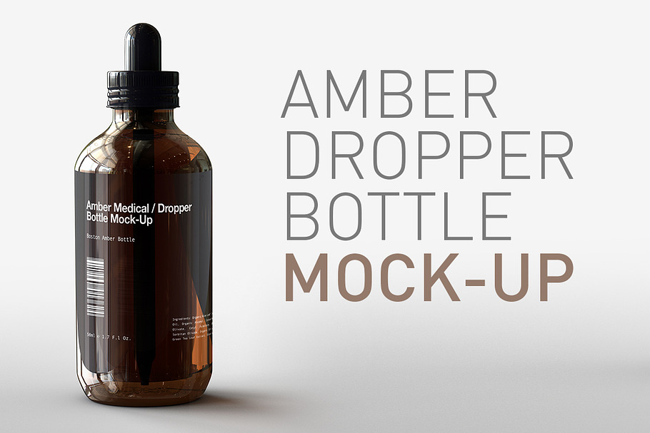 Amber Dropper Bottle Mock-Up