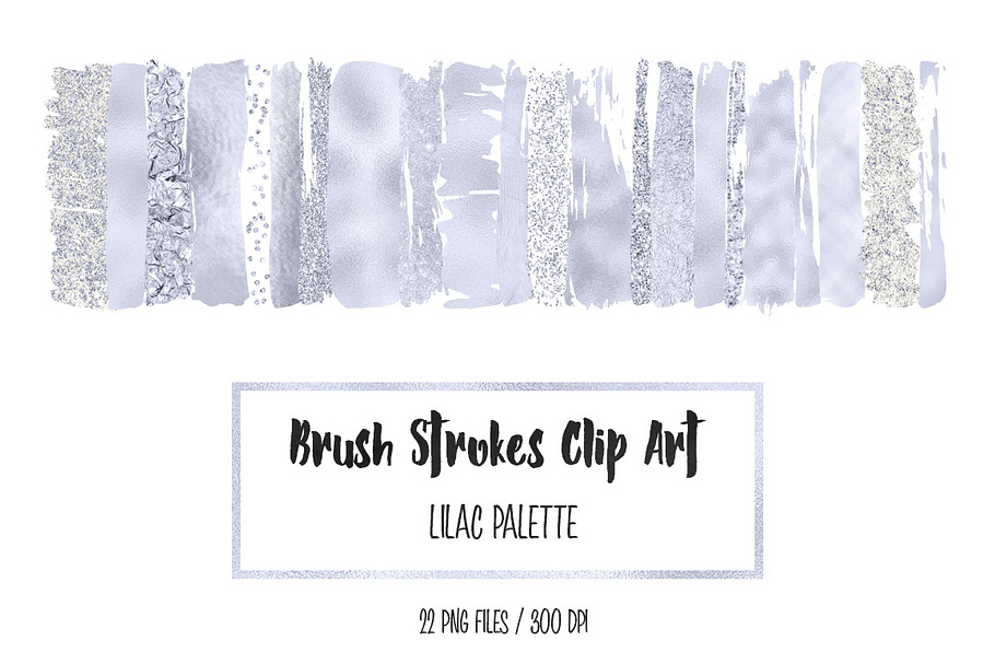 Lilac Brush Strokes Clip Art