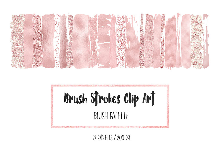 Blush Strokes Clip Art in Objects - product preview 8