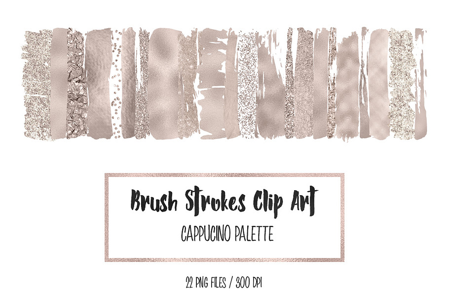 Cappucino Brush Strokes Clip Art