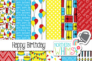 Red Yellow & Blue Birthday Patterns