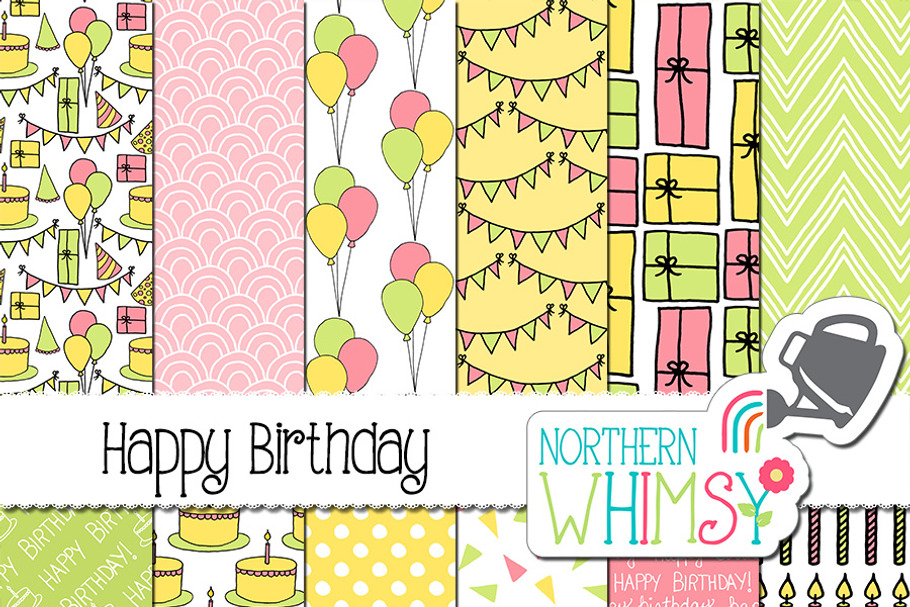 Baby Girl Pastel Birthday Patterns