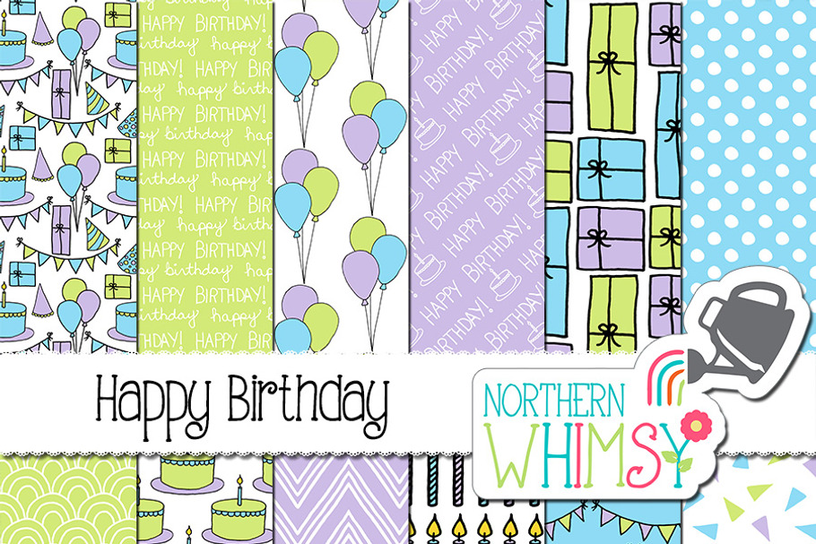 Baby Boy Pastel Birthday Patterns in Patterns - product preview 8