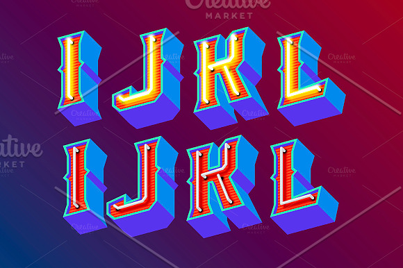Neon retro lettering in Illustrations - product preview 9