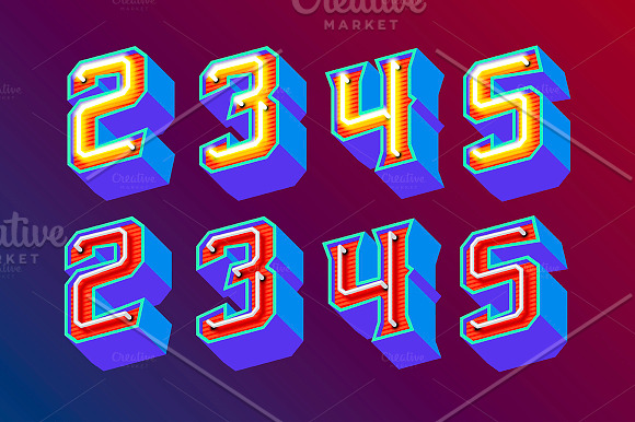 Neon retro lettering in Illustrations - product preview 15