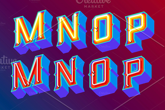 Neon retro lettering in Illustrations - product preview 17