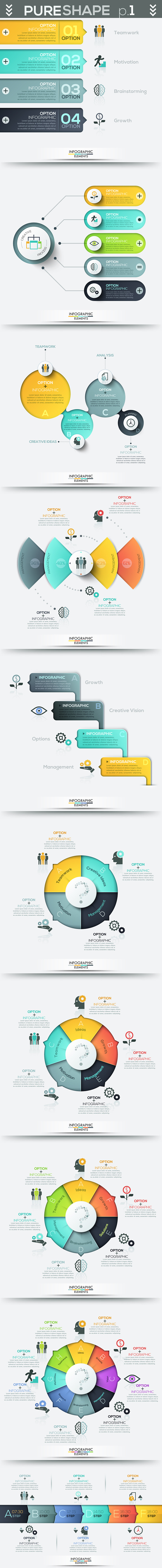 Pure Shape Infographic Bundle in Presentation Templates - product preview 1
