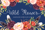 Wild Flower Watercolor Clip Arts