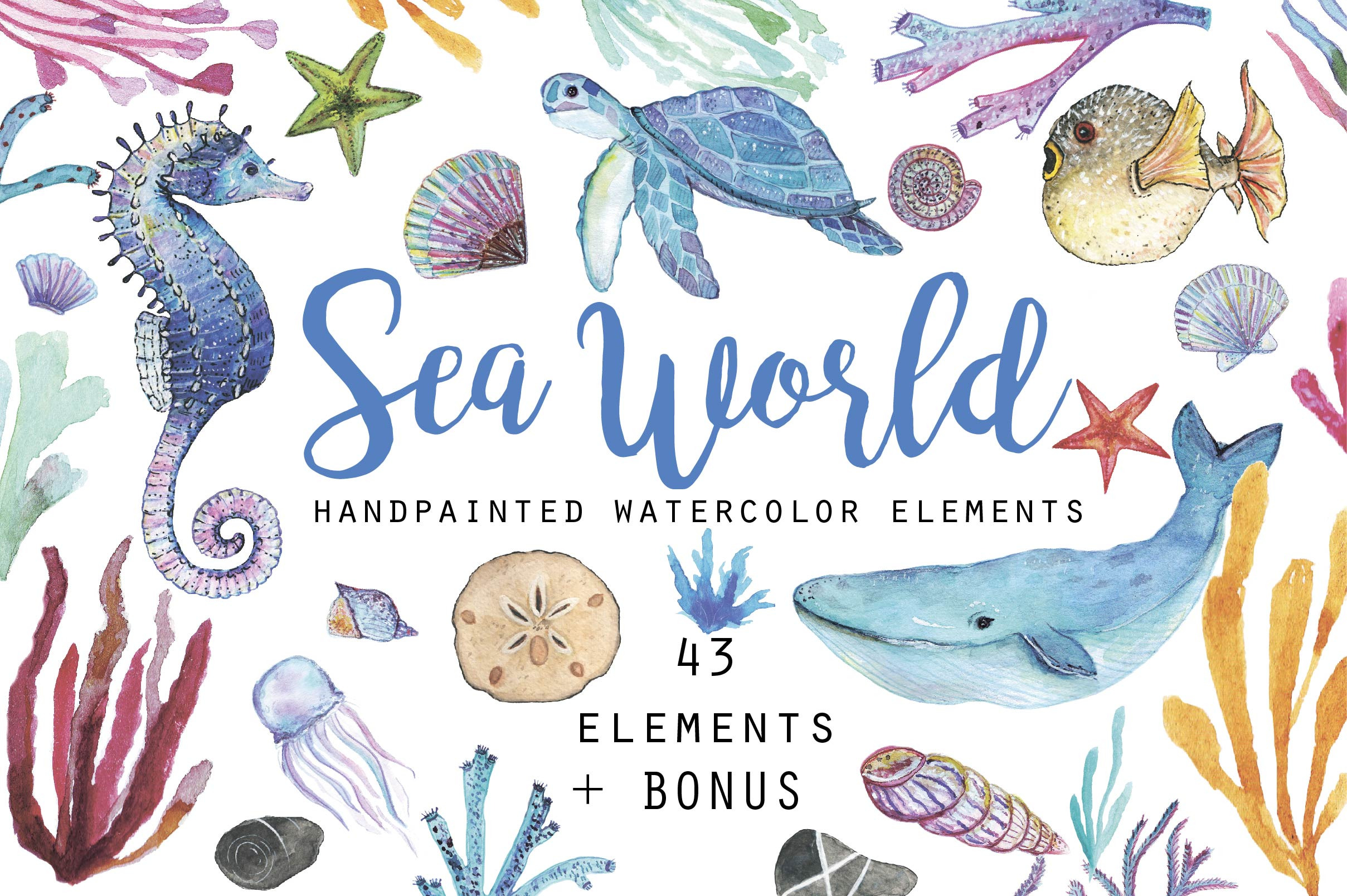 43 elements of undersea world | Custom-Designed Illustrations ...