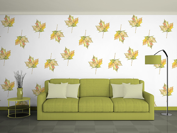 Yellow autumn watercolor in Illustrations - product preview 2