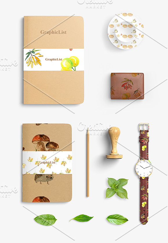 Yellow autumn watercolor in Illustrations - product preview 3