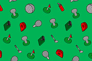 Golf flat outline isometric pattern