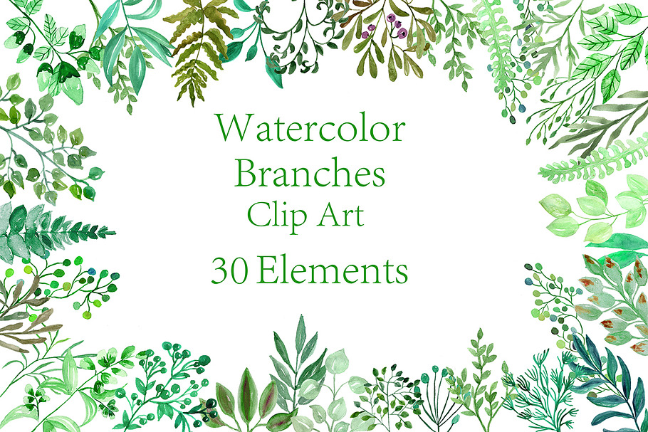 Watercolor Branches clipart