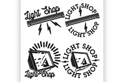Vintage light shop emblems
